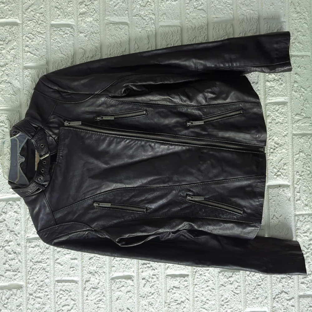 Michael Kors Women's Genuine Leather Moto Jacket